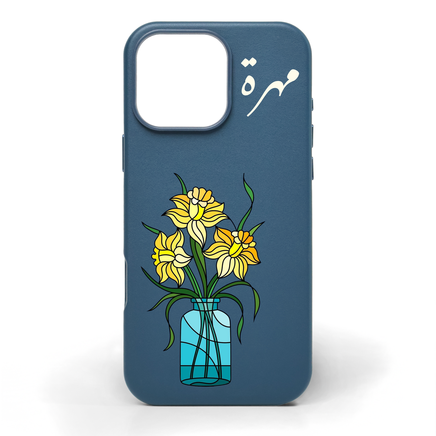 Joy and Blossoms Hand-Painted Leather Phone Case