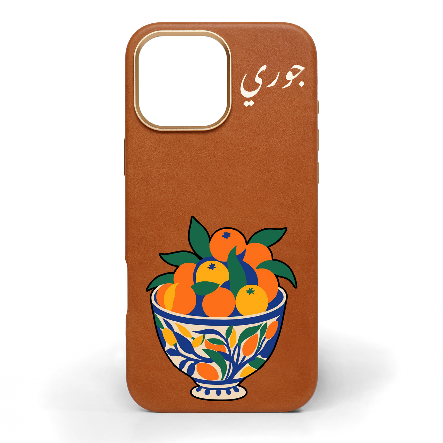 Citrus Summer Hand-Painted Leather Phone Case
