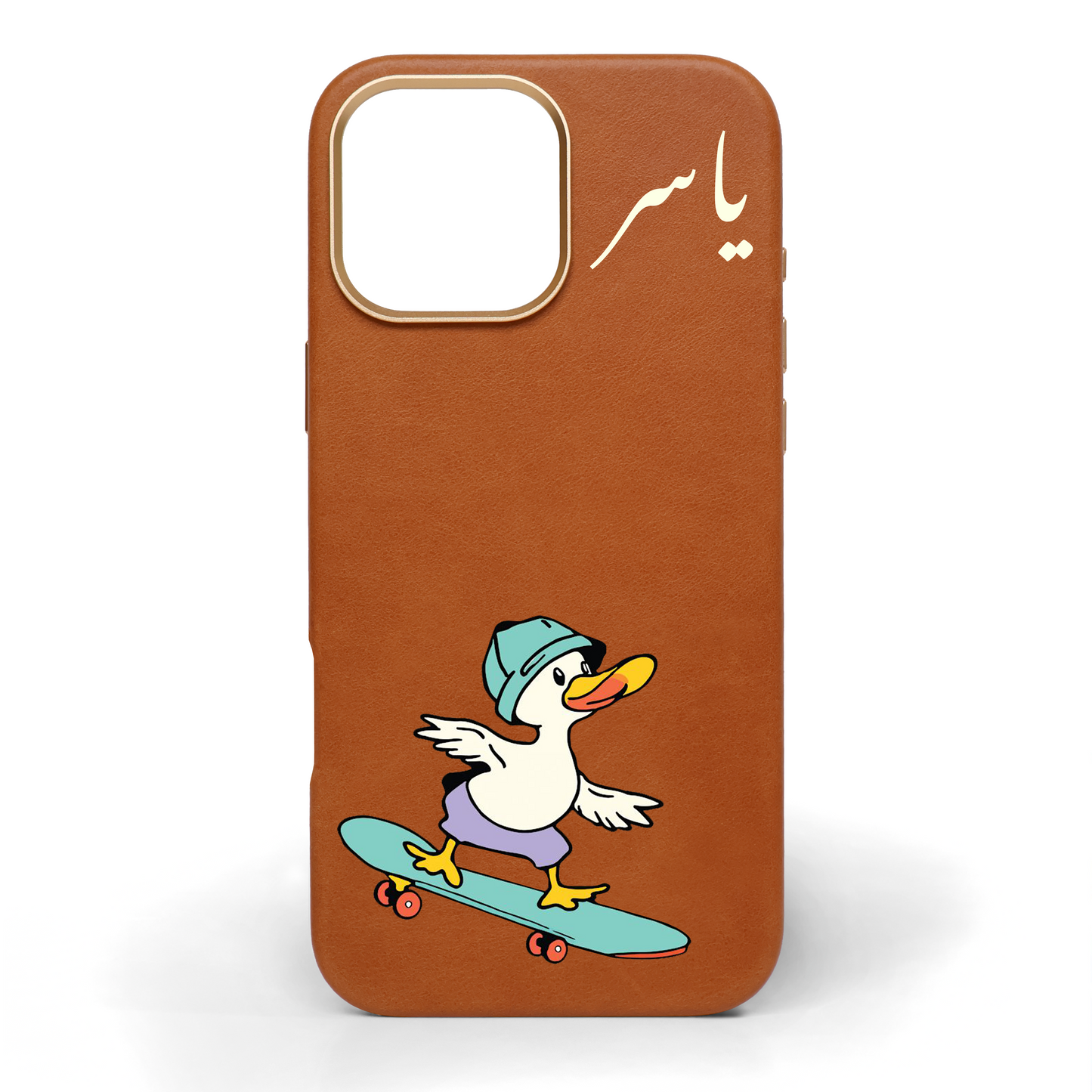 Quack ‘n’ Roll Hand-Painted Leather Phone Case