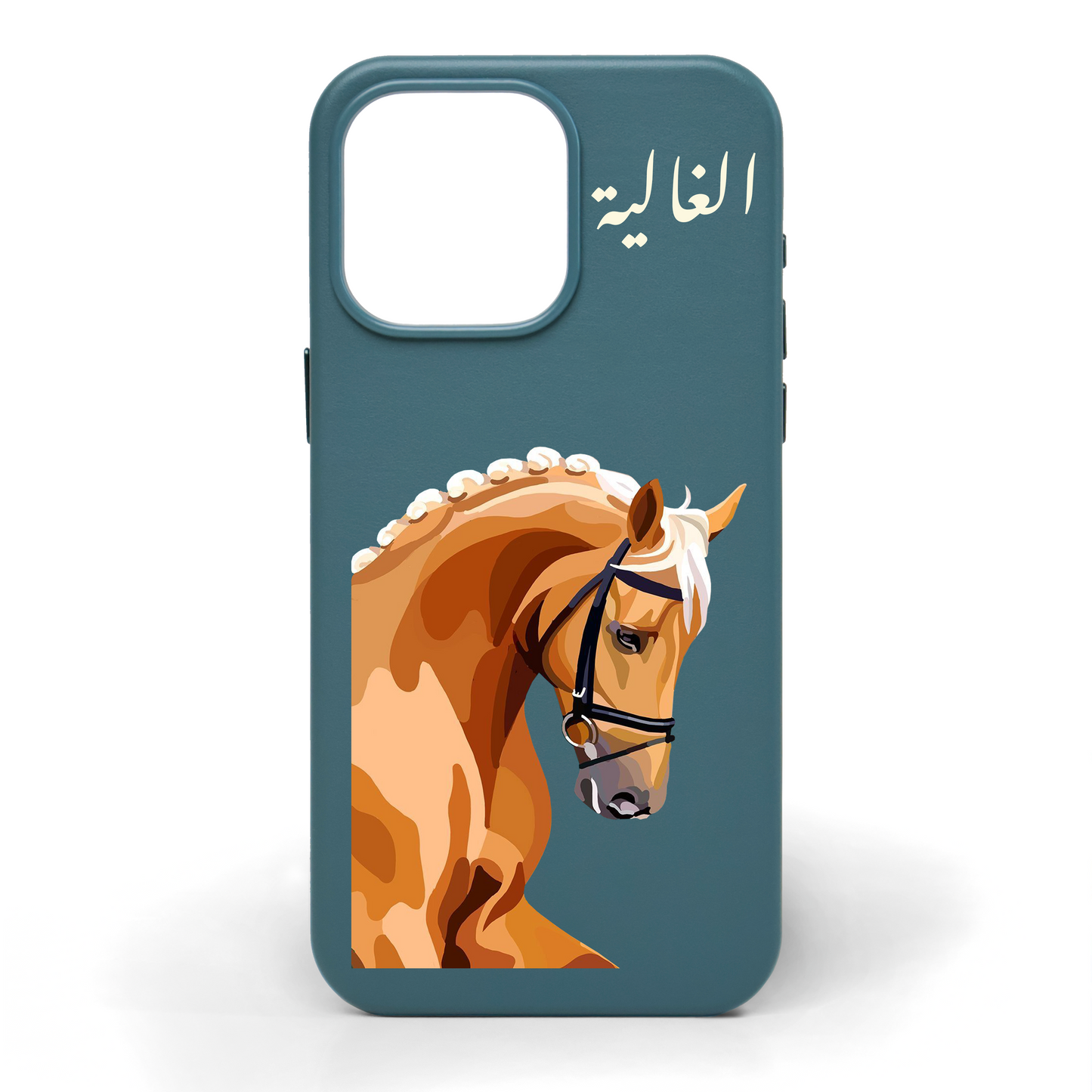 Golden Legacy Horse Hand-Painted Leather Phone Case