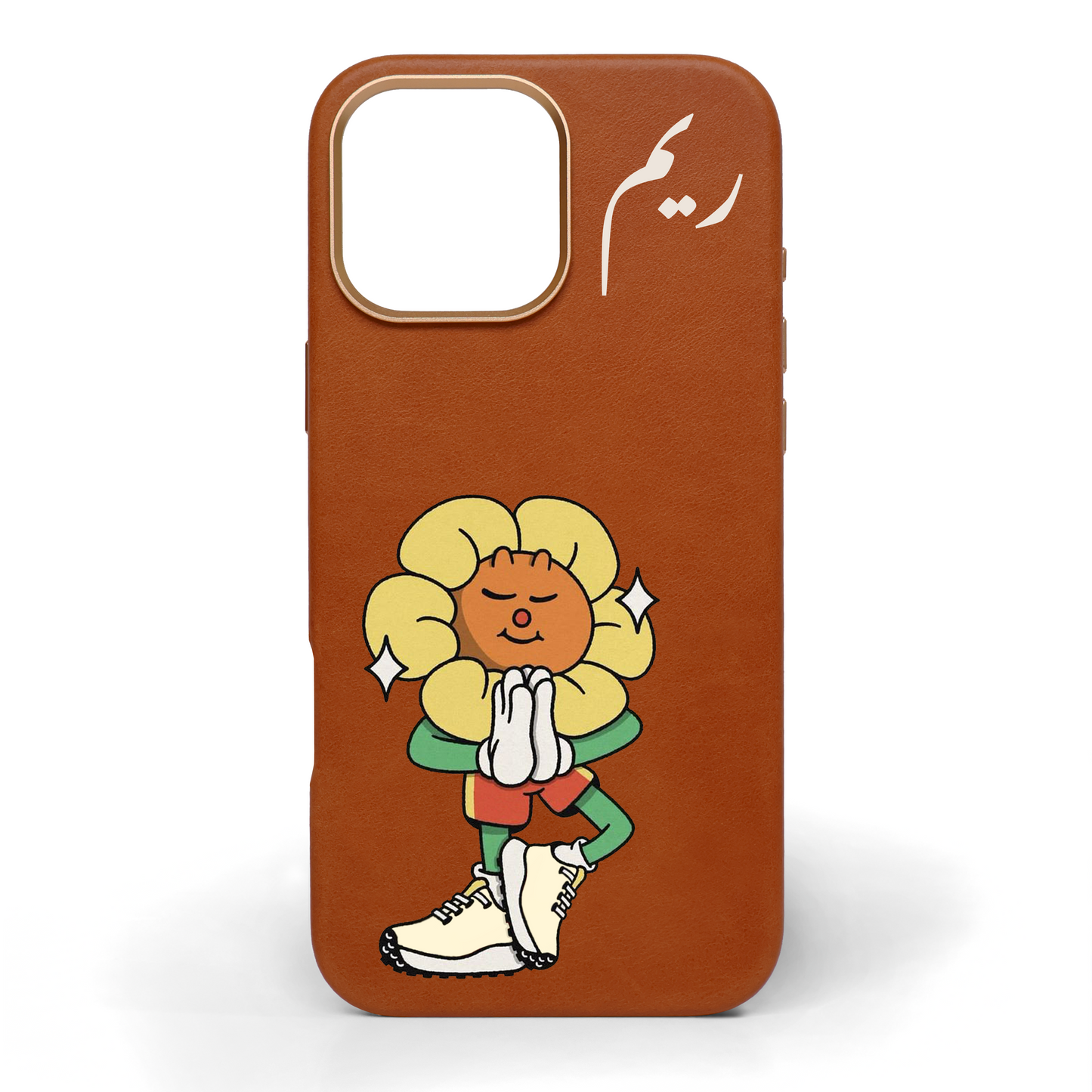 Zen Bloom Hand-Painted Leather Phone Case