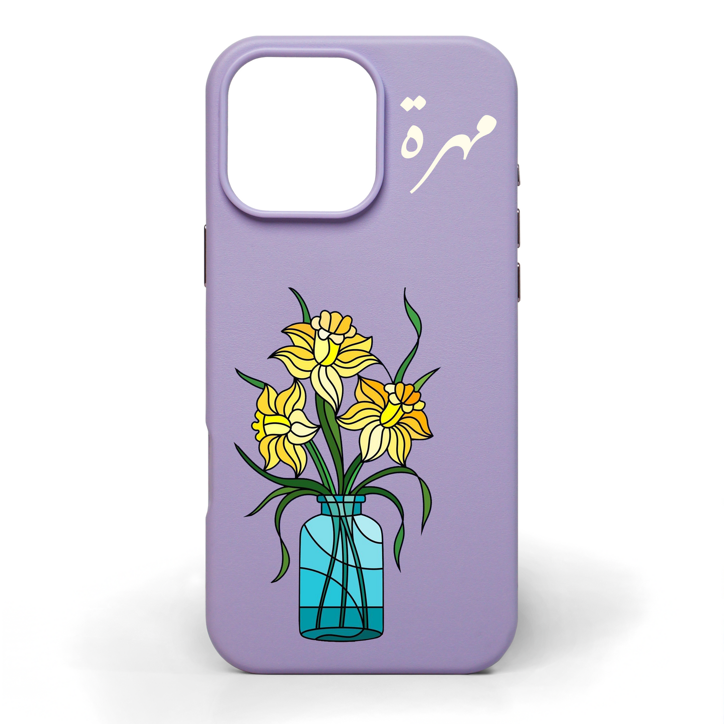 Joy and Blossoms Hand-Painted Leather Phone Case