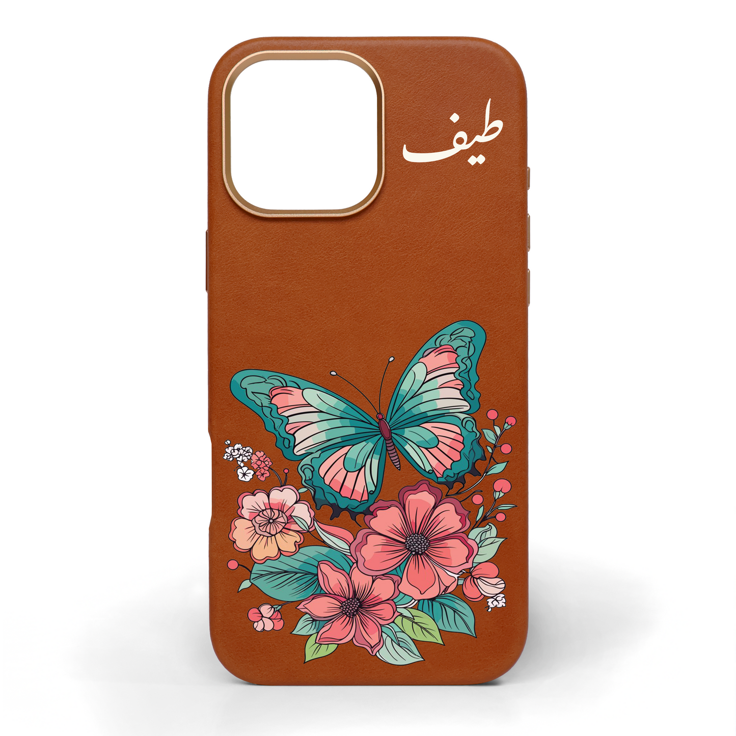 Where Flowers Fly Hand-Painted Leather Phone Case