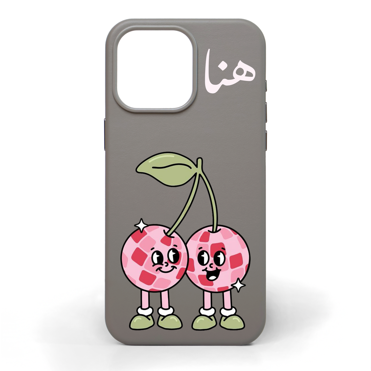 Cherry Groove Hand-Painted Leather Phone Case