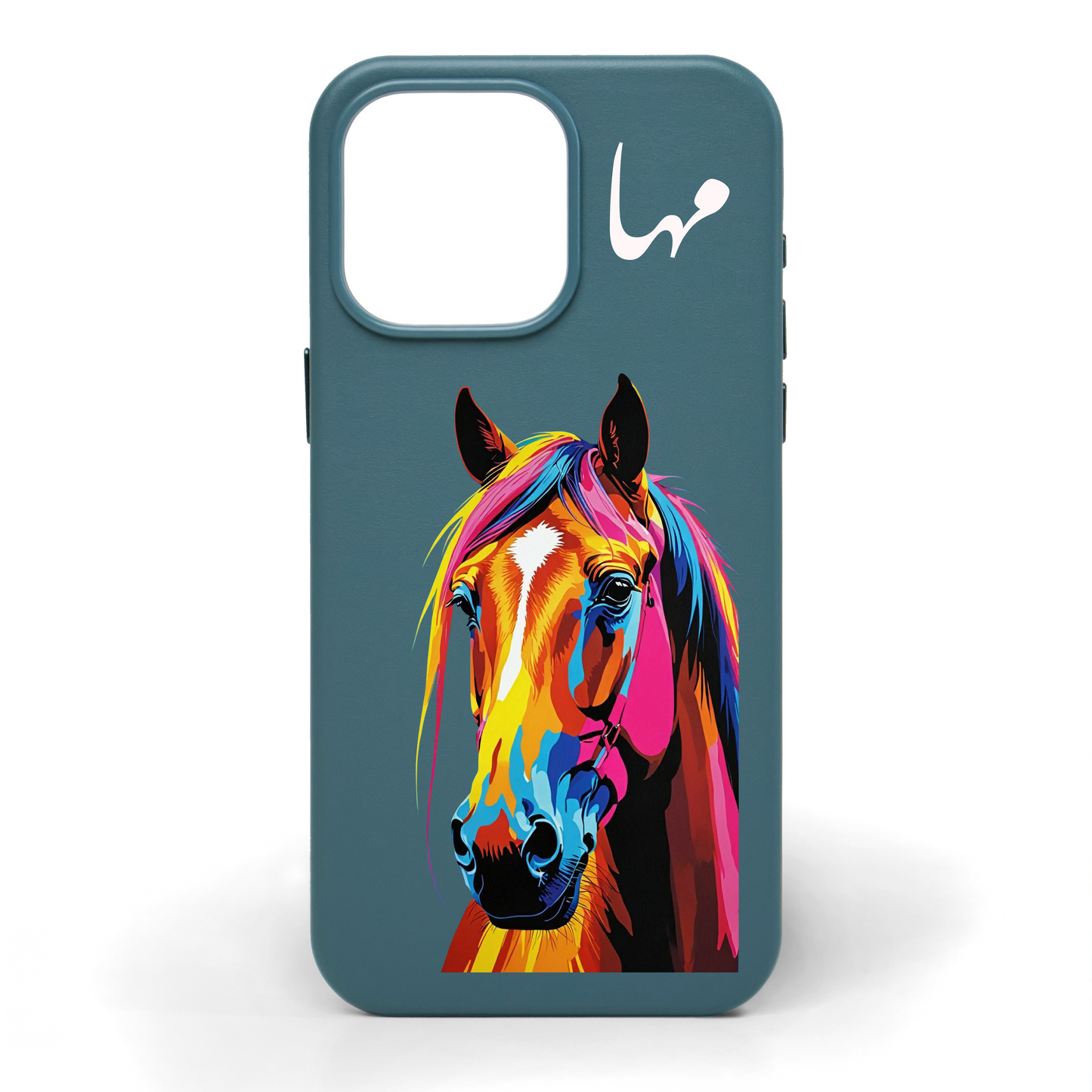 Vivid Stallion Hand-Painted Leather Phone Case