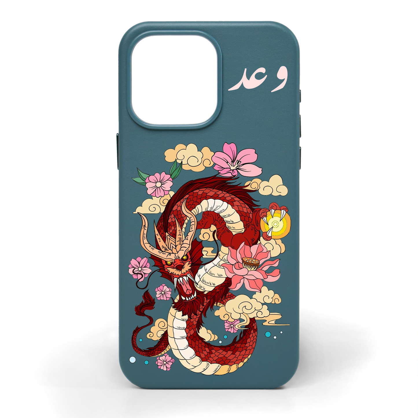 Dragon Fire Hand-Painted Leather Phone Case