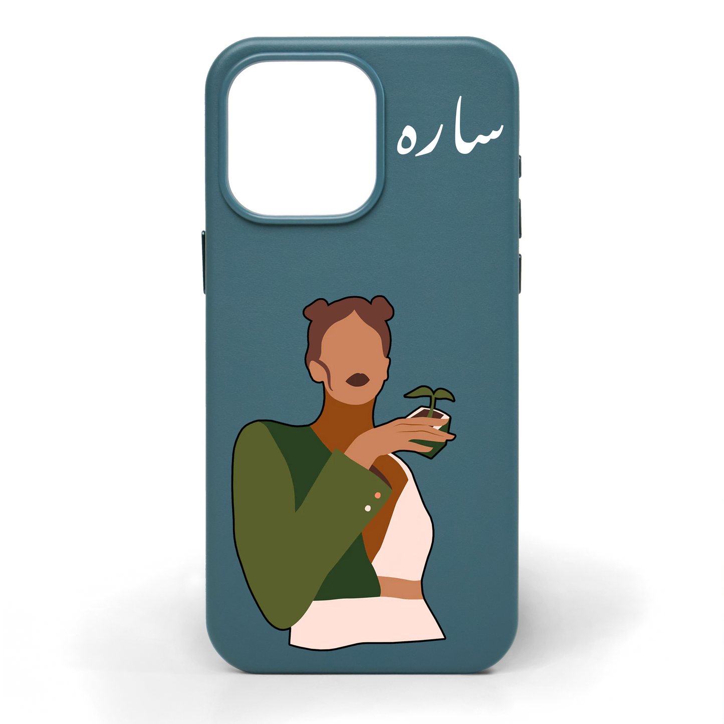 Her Hand-Painted Leather Phone Case