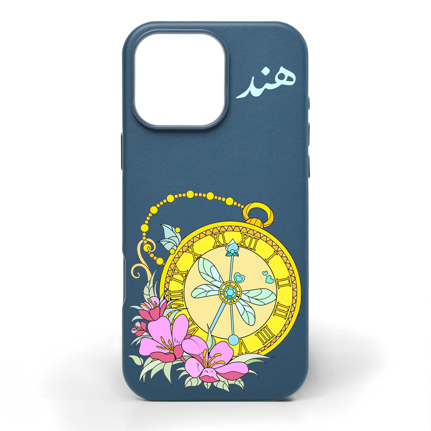 Pocket Watch of Life Hand-Painted Leather Phone Case