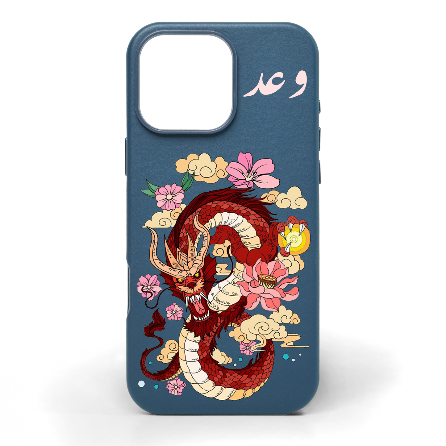 Dragon Fire Hand-Painted Leather Phone Case
