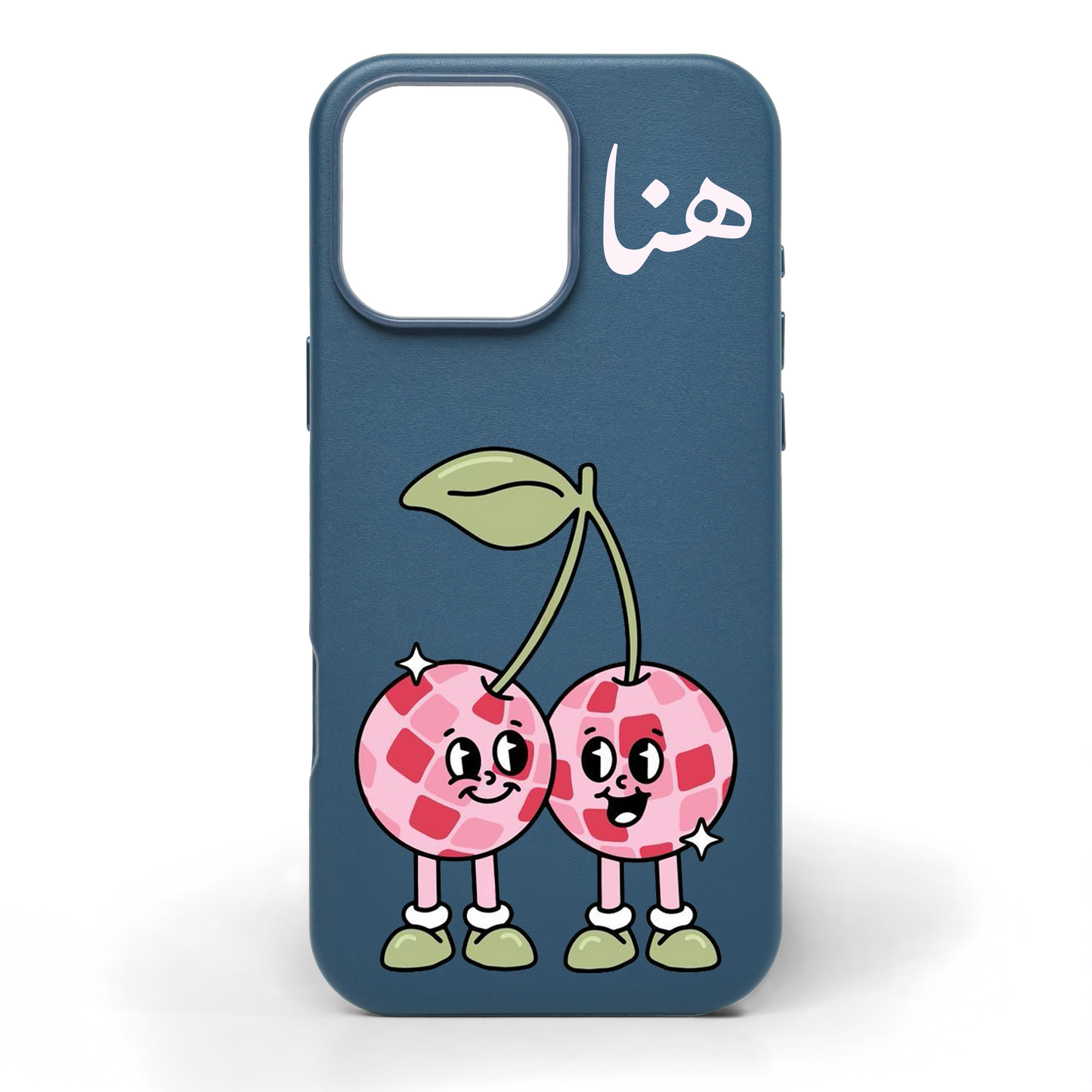 Cherry Groove Hand-Painted Leather Phone Case