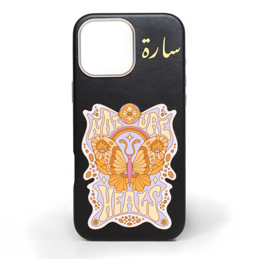 Nature Heals Hand-Painted Leather Case