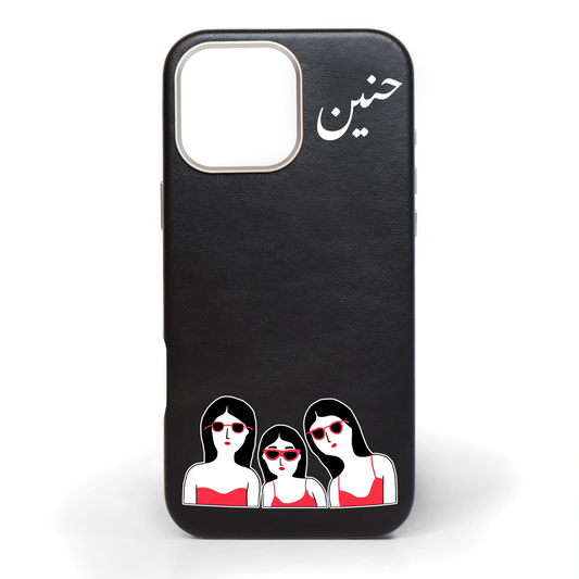 Trio Yo! Hand-Painted Leather Phone Case