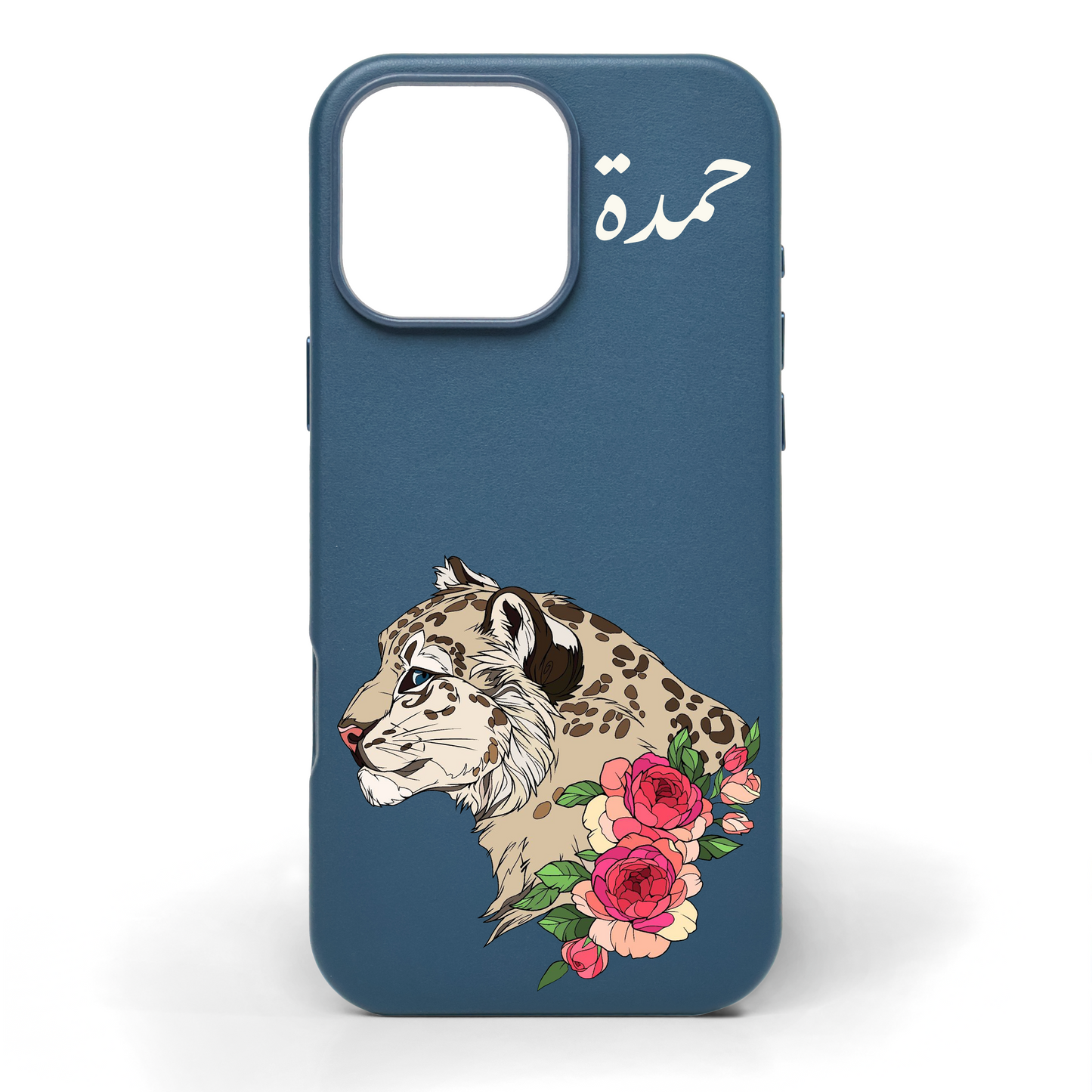 Leopard Grace Hand-Painted Leather Phone Case