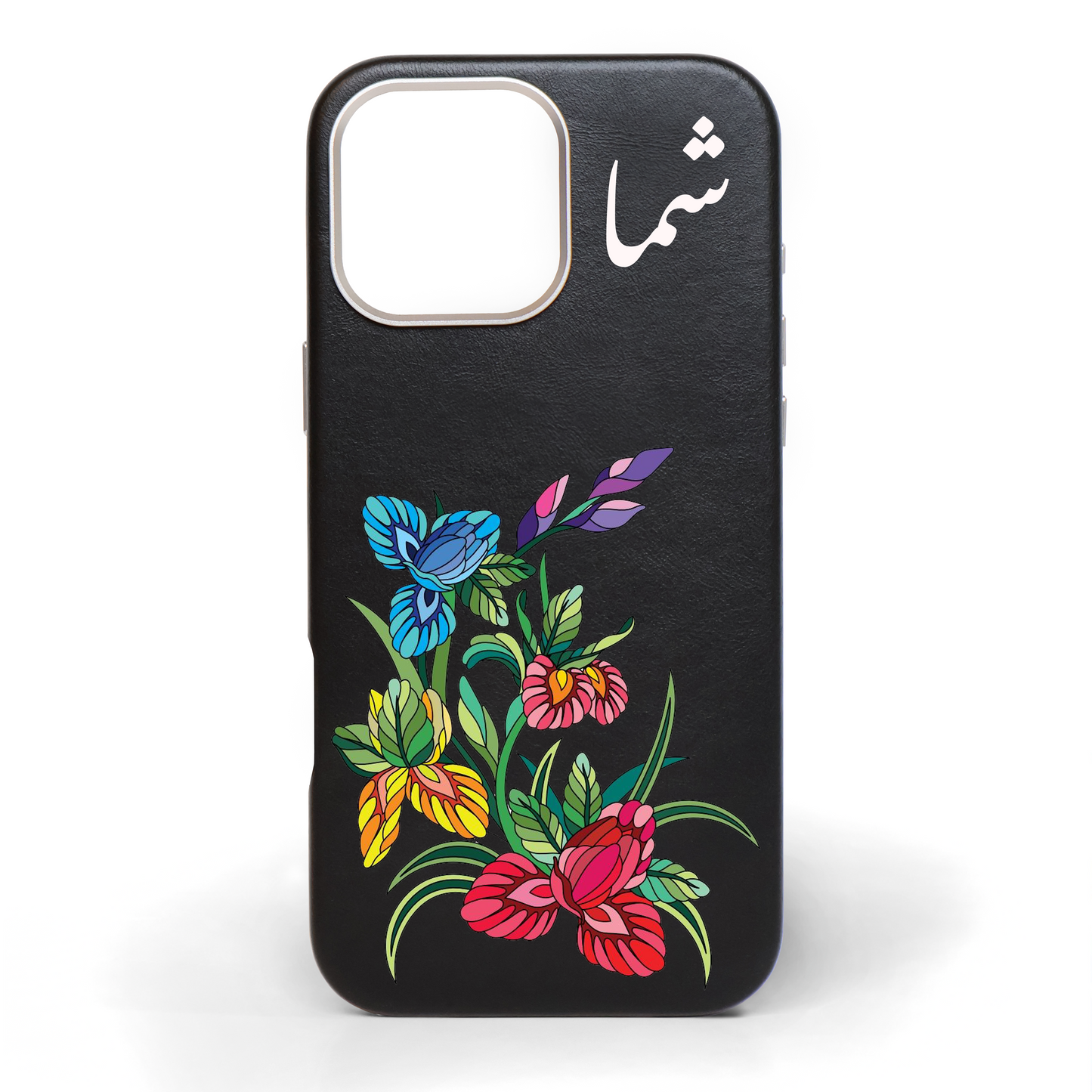 Orchid Garden Hand-Painted Leather Phone Case