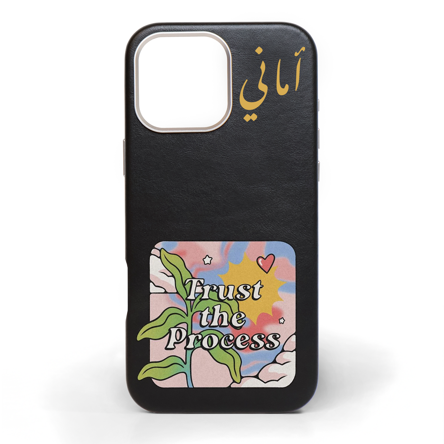Trust The Process Hand-Painted Leather Phone Case