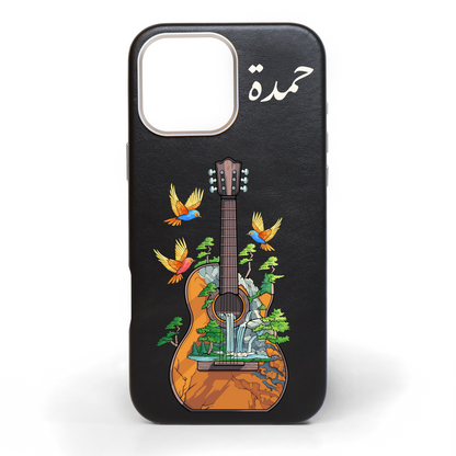 Nature’s Guitar Hand-Painted Leather Phone Case
