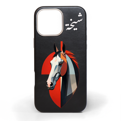 حصان شامخ - كفر جلد مرسوم يدويًا