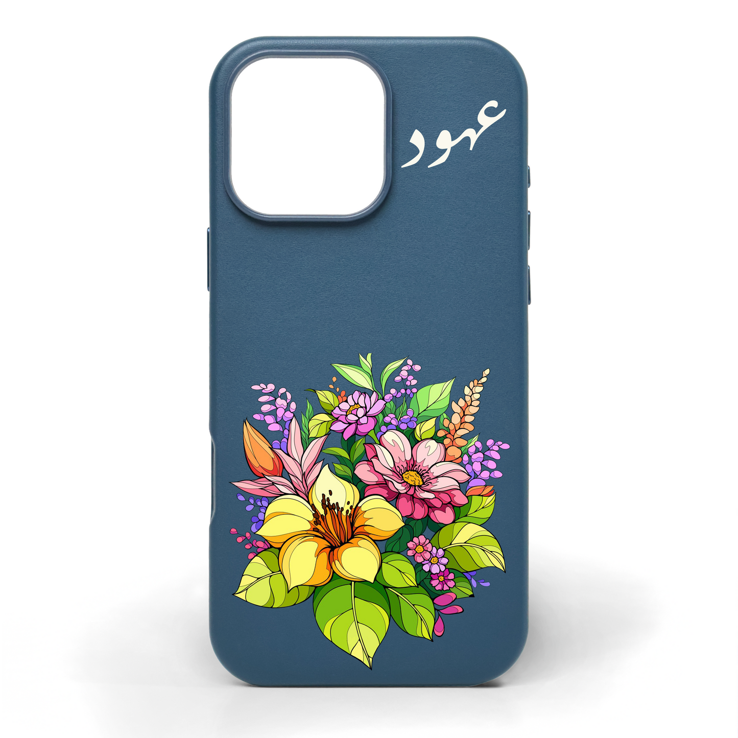 Happy Blooms Hand-Painted Leather Phone Case