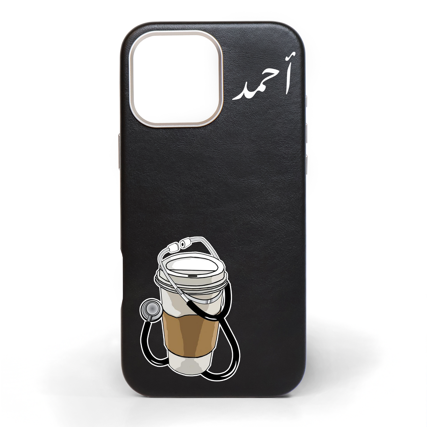 Coffee Needs Hand-Painted Leather Phone Case
