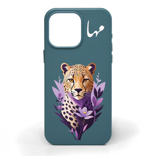 Petal Tiger Hand-Painted Leather Phone Case