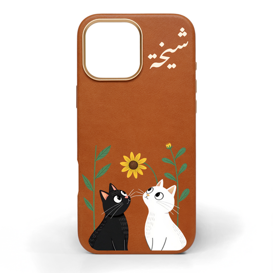 Flora and Fur Hand-Painted Leather Phone Case