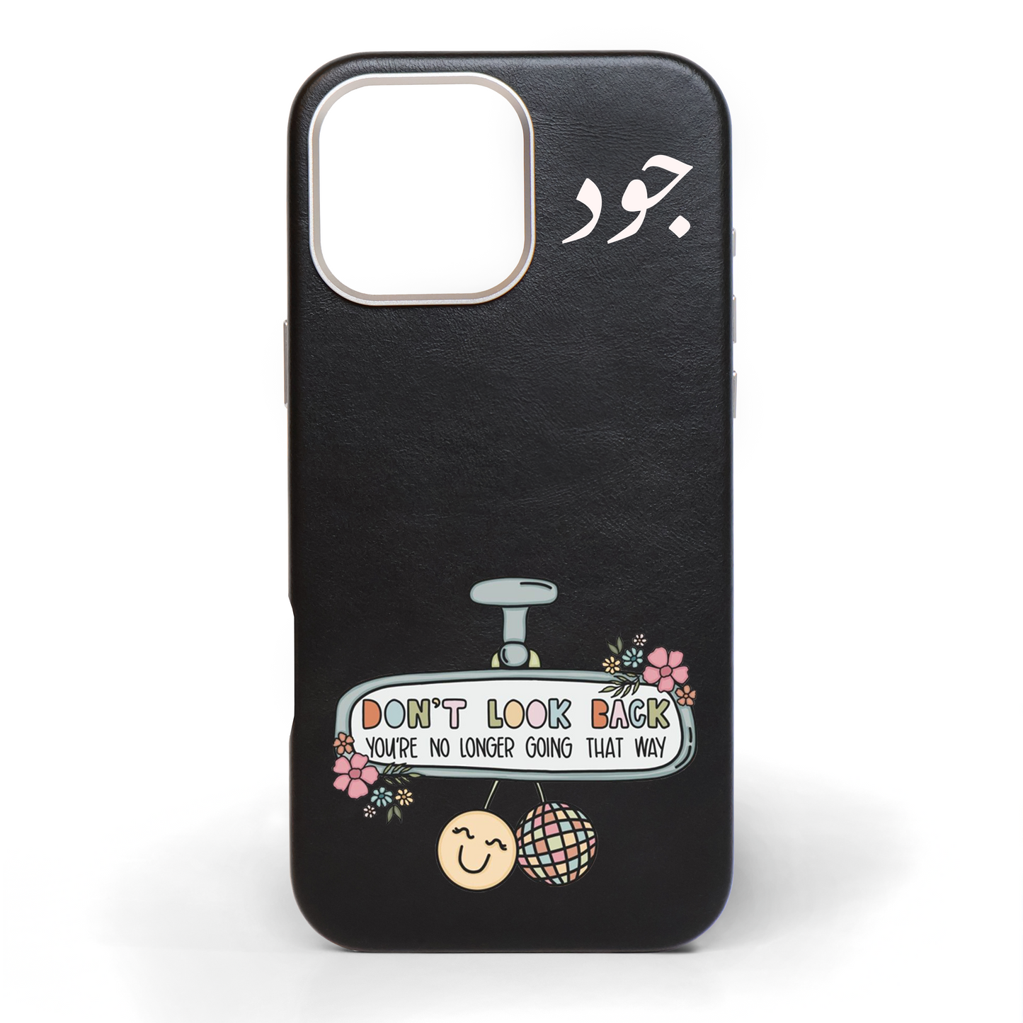 Don't Look Back Hand-Painted Leather Phone Case