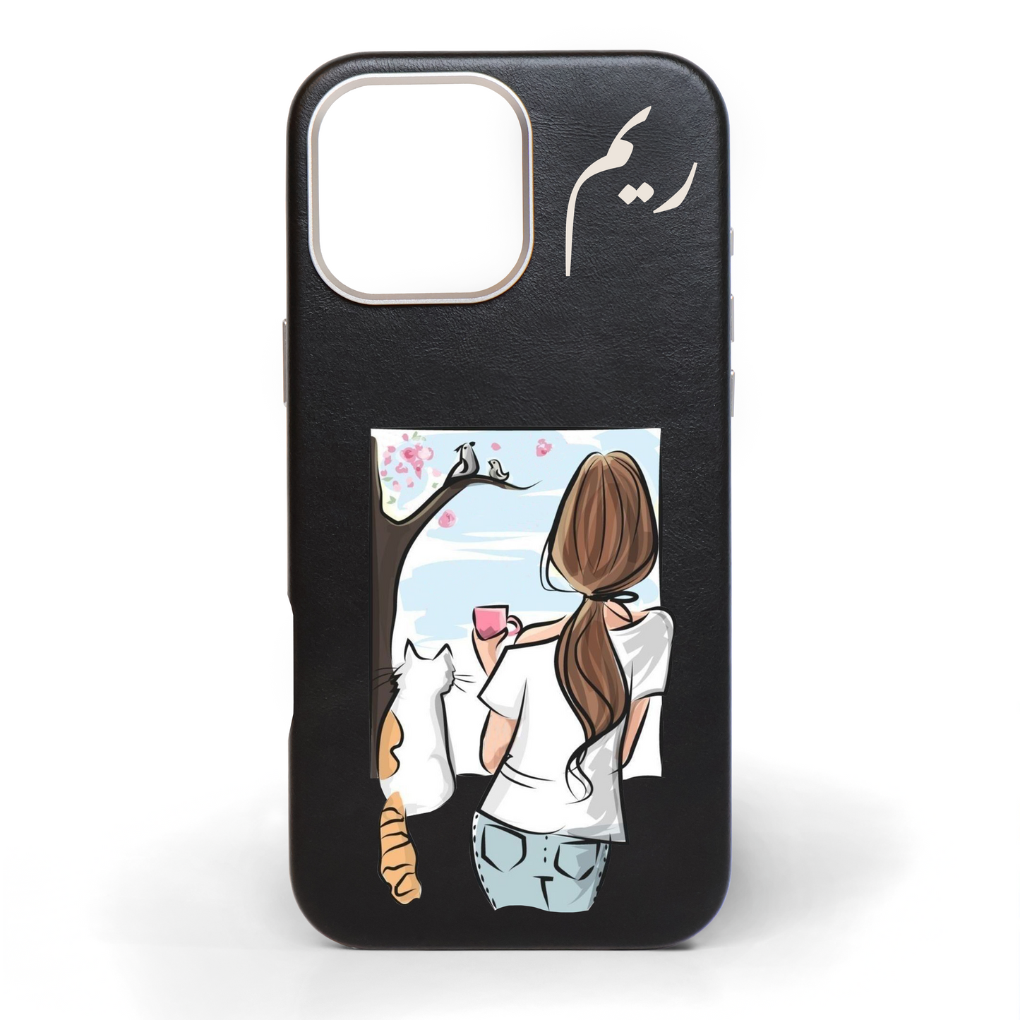 Whiskers & Wonder Hand-Painted Leather Phone Case