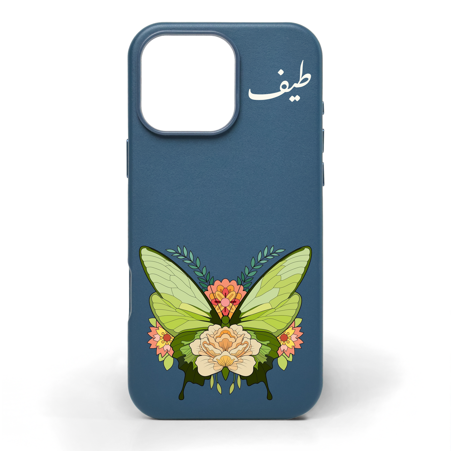 Butterfly Garden Hand-Painted Leather Phone Case