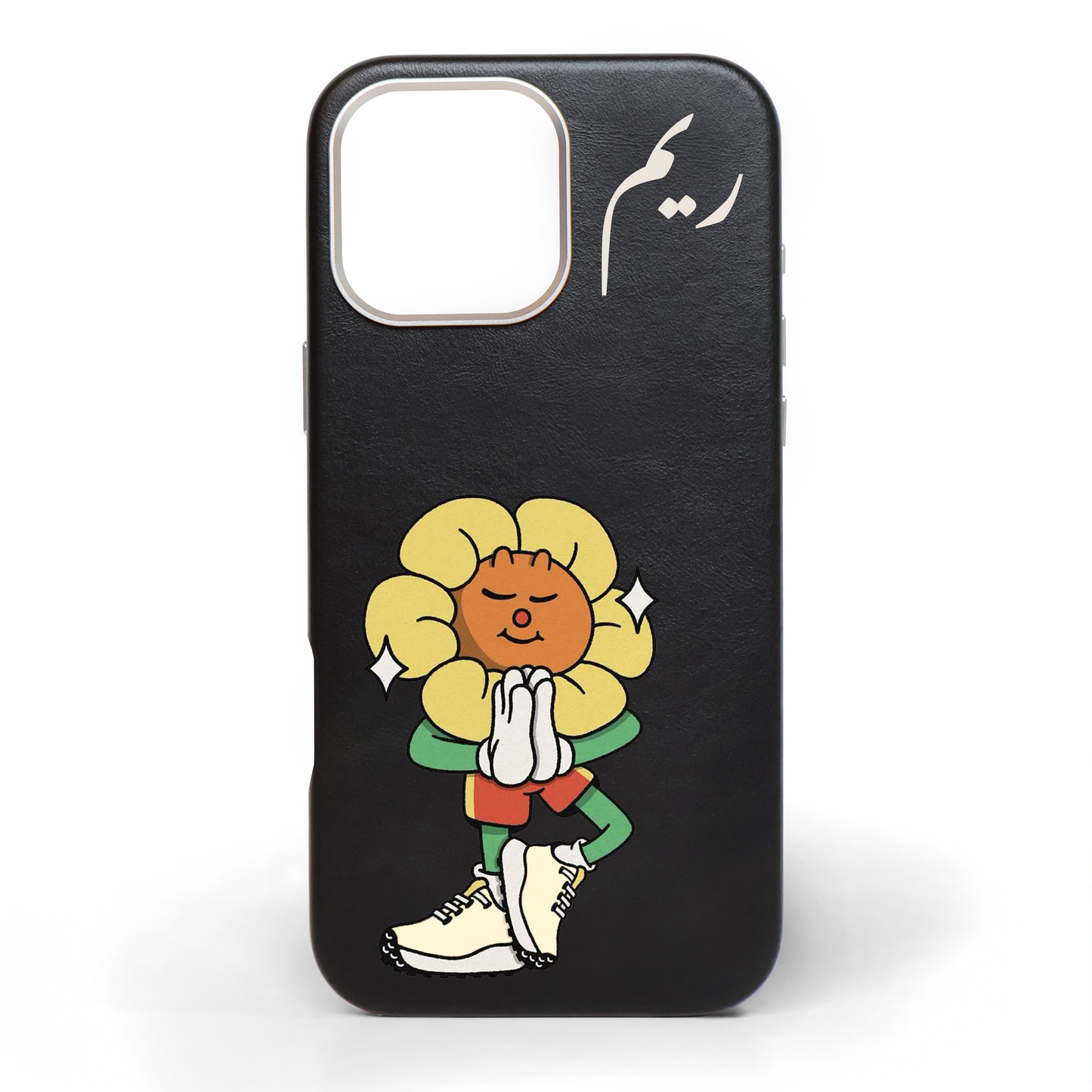 Zen Bloom Hand-Painted Leather Phone Case