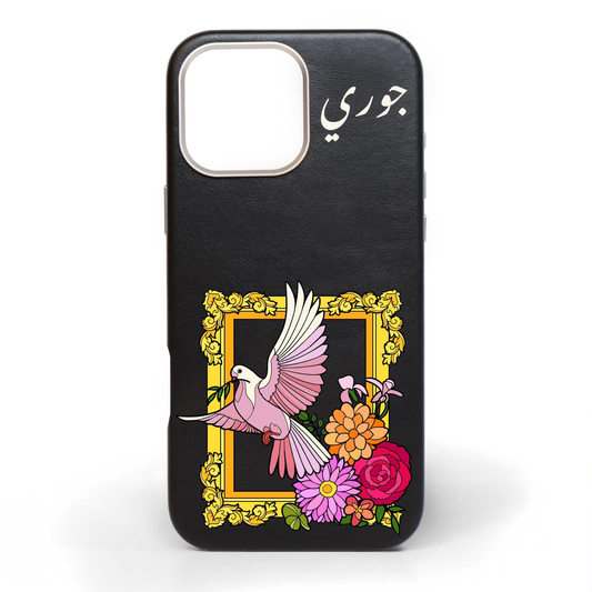 Wings Unfold Hand-Painted Leather Phone Case