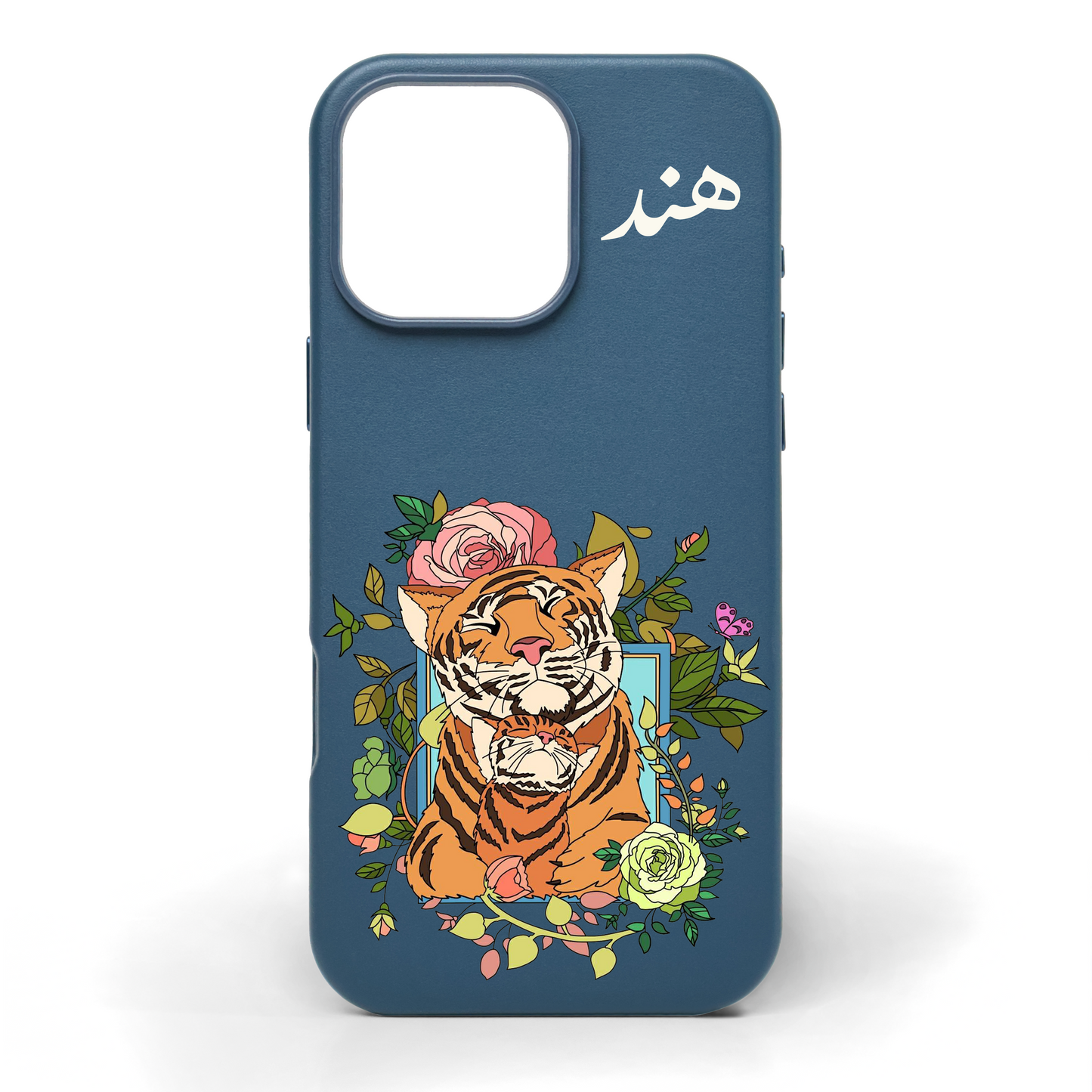 Tiger Born of Strength Hand-Painted Leather Phone Case