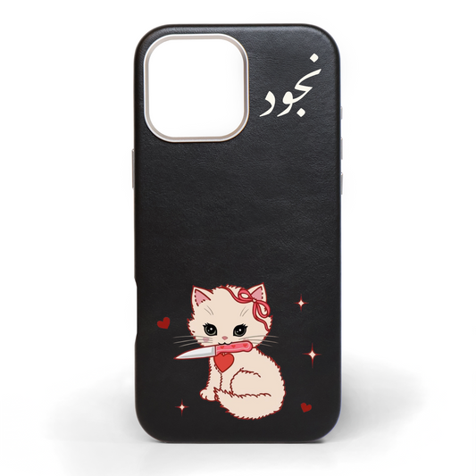 Pretty Little Claws Hand-Painted Leather Phone Case