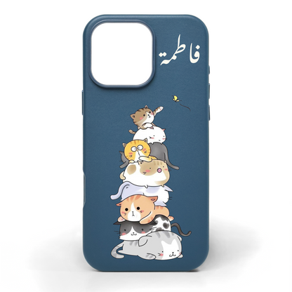 تجمّع القطط - كفر جلد مرسوم يدويًا