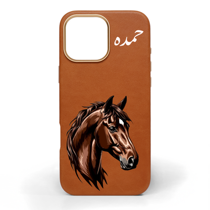 Classic Majestic Horse Hand-Painted Leather Phone Case