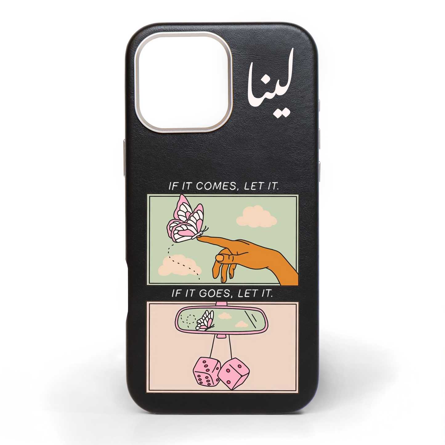 If It Comes, If It Goes Hand-Painted Leather Phone Case
