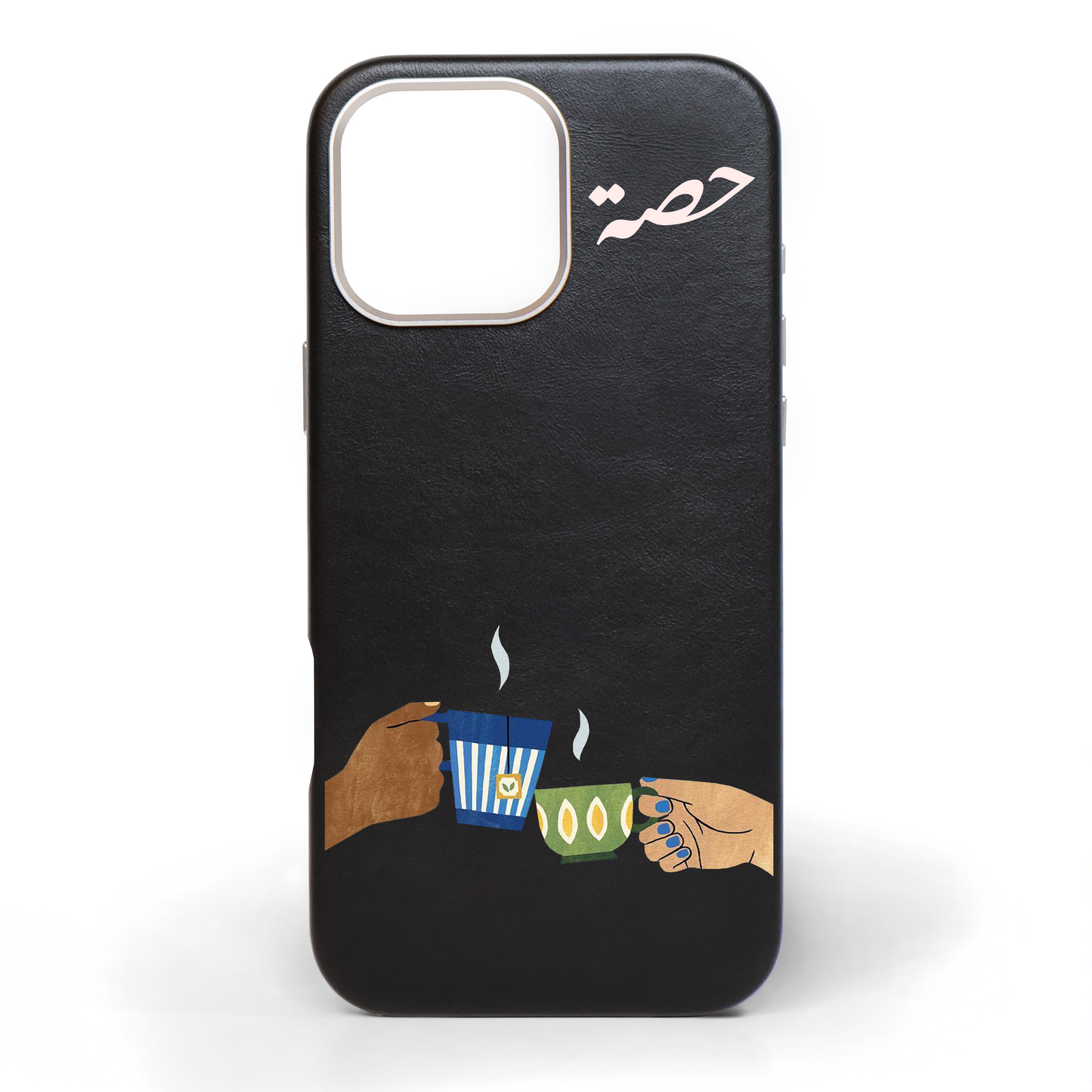 Precious Vibes Hand-Painted Leather Phone Case