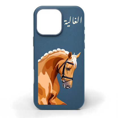 Golden Legacy Horse Hand-Painted Leather Phone Case