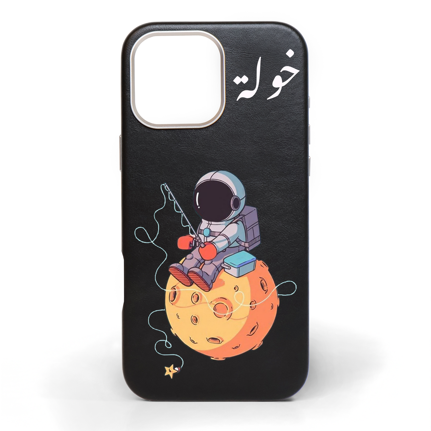 Astronaut Hand-Painted Leather Phone Case