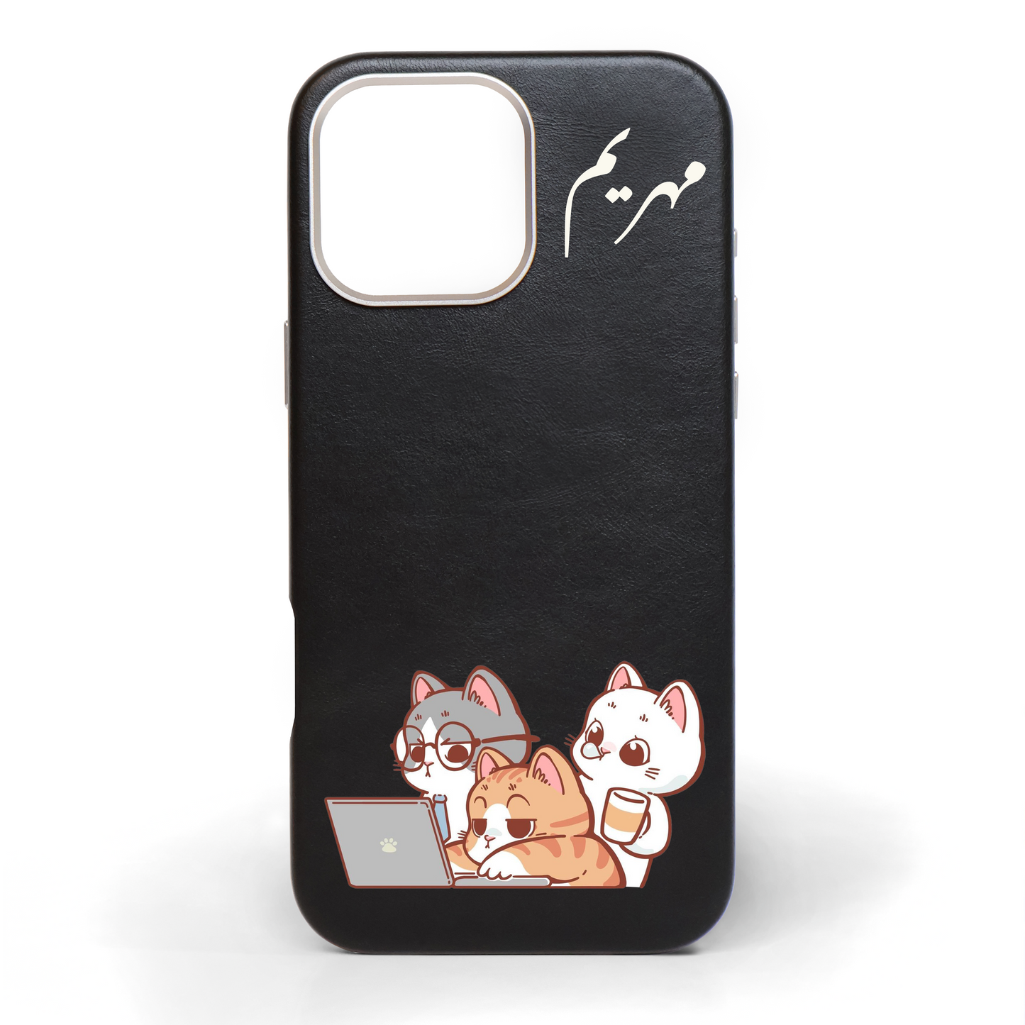 مشروع القطط - كفر جلد مرسوم يدويًا