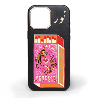 Perfect Match Hand-Painted Leather Phone Case
