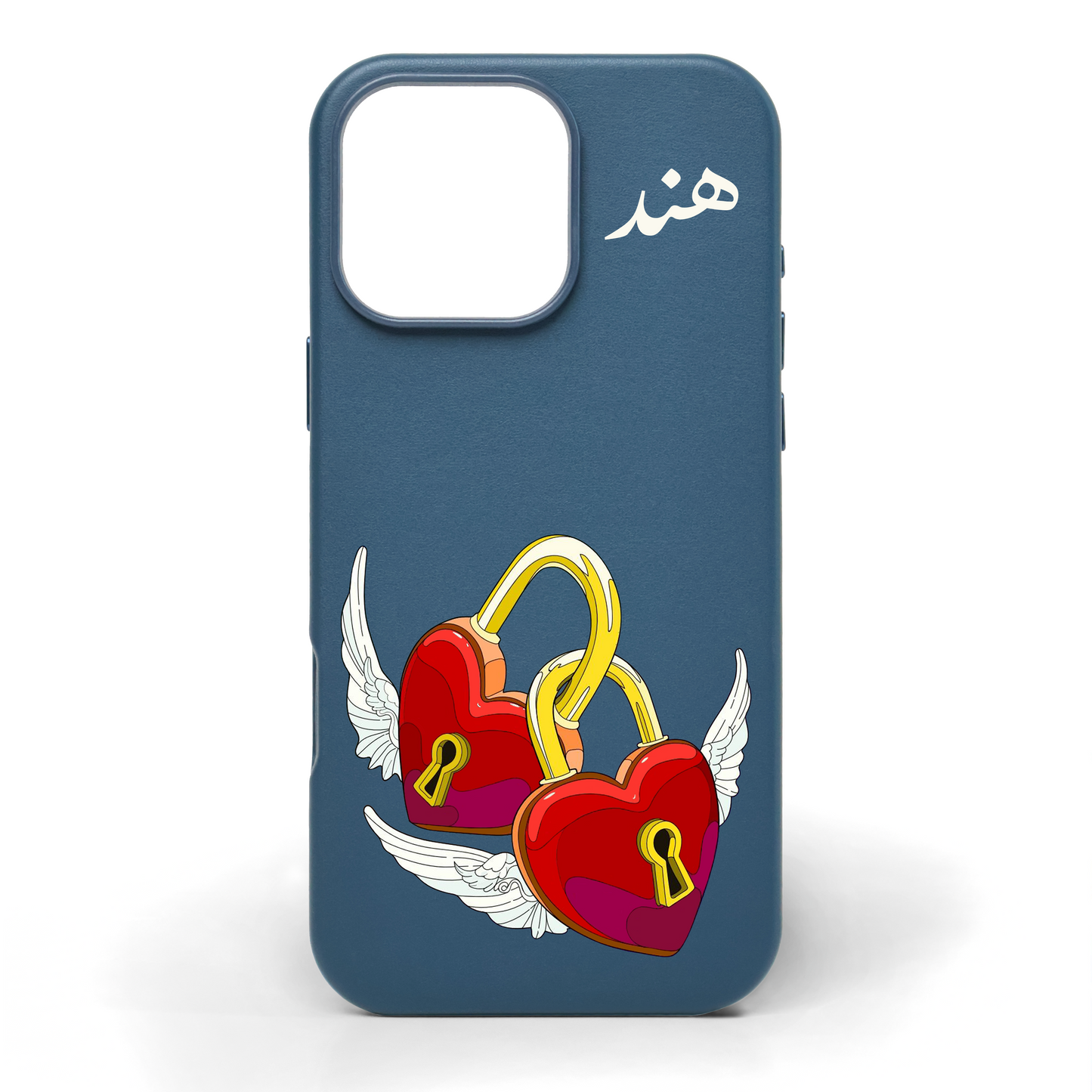 Locked in Love Hand-Painted Leather Phone Case