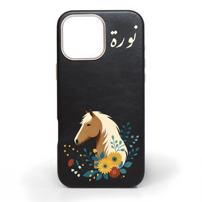 حصان الربيع - كفر جلد مرسوم يدويًا