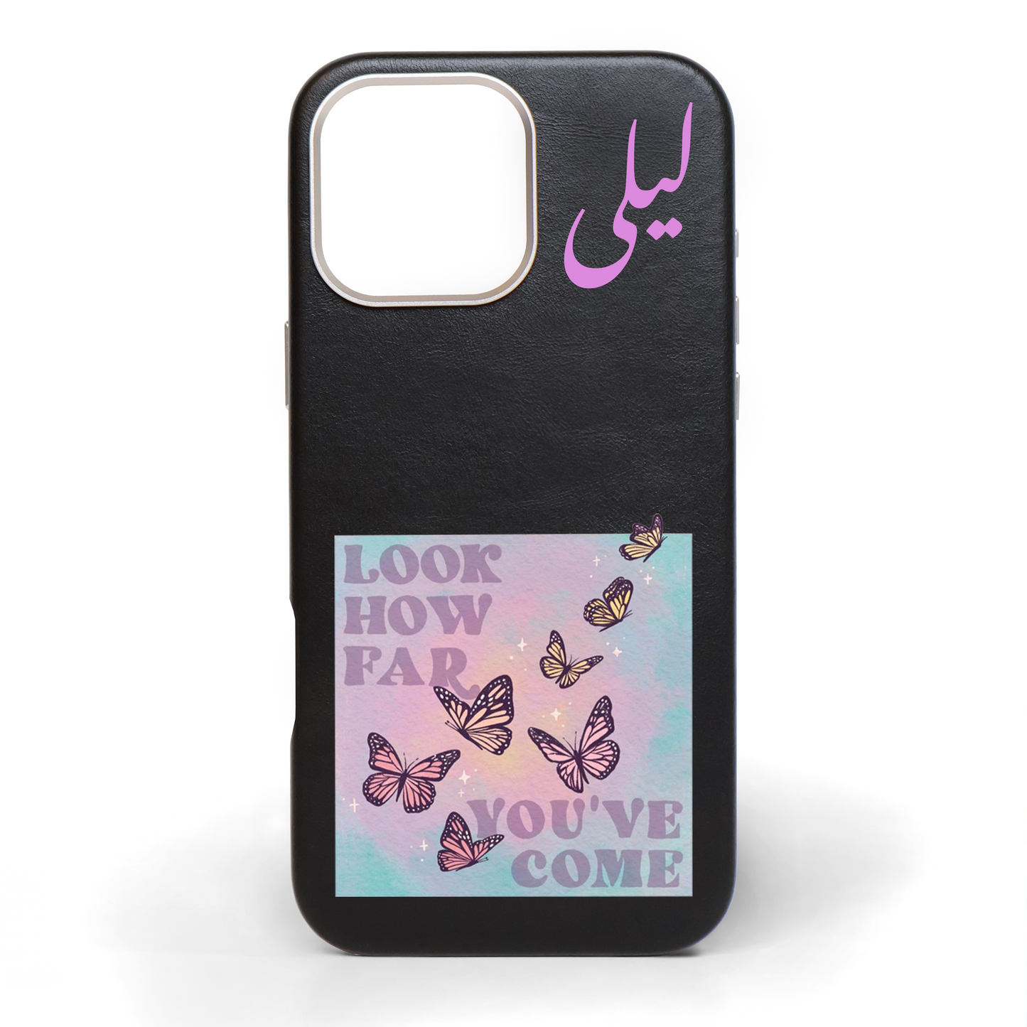 Look How Far You've Come Hand-Painted Leather Phone Case