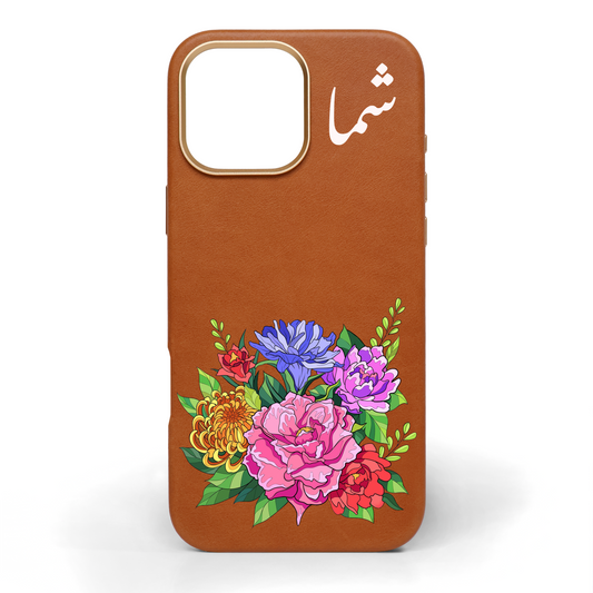 Flora Hand-Painted Leather Phone Case