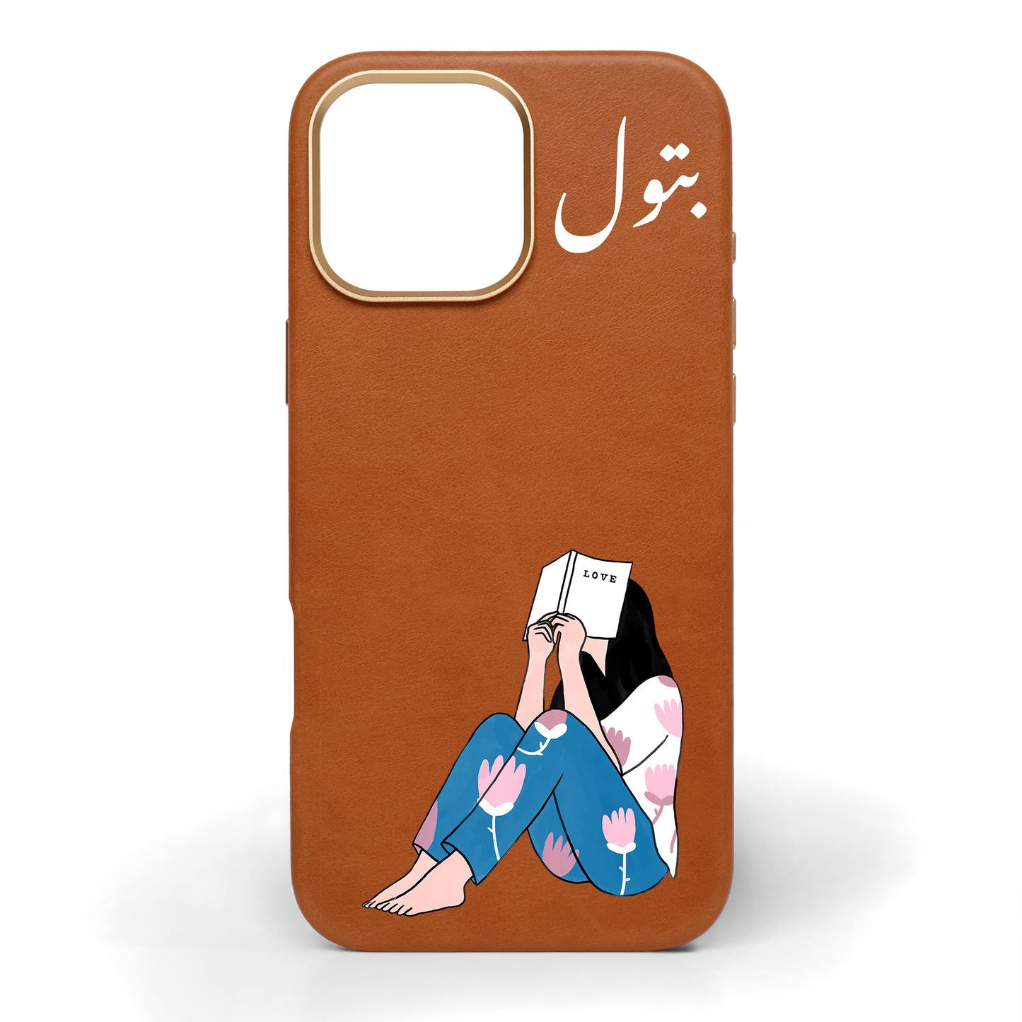 Pages of Passion Hand-Painted Leather Phone Case
