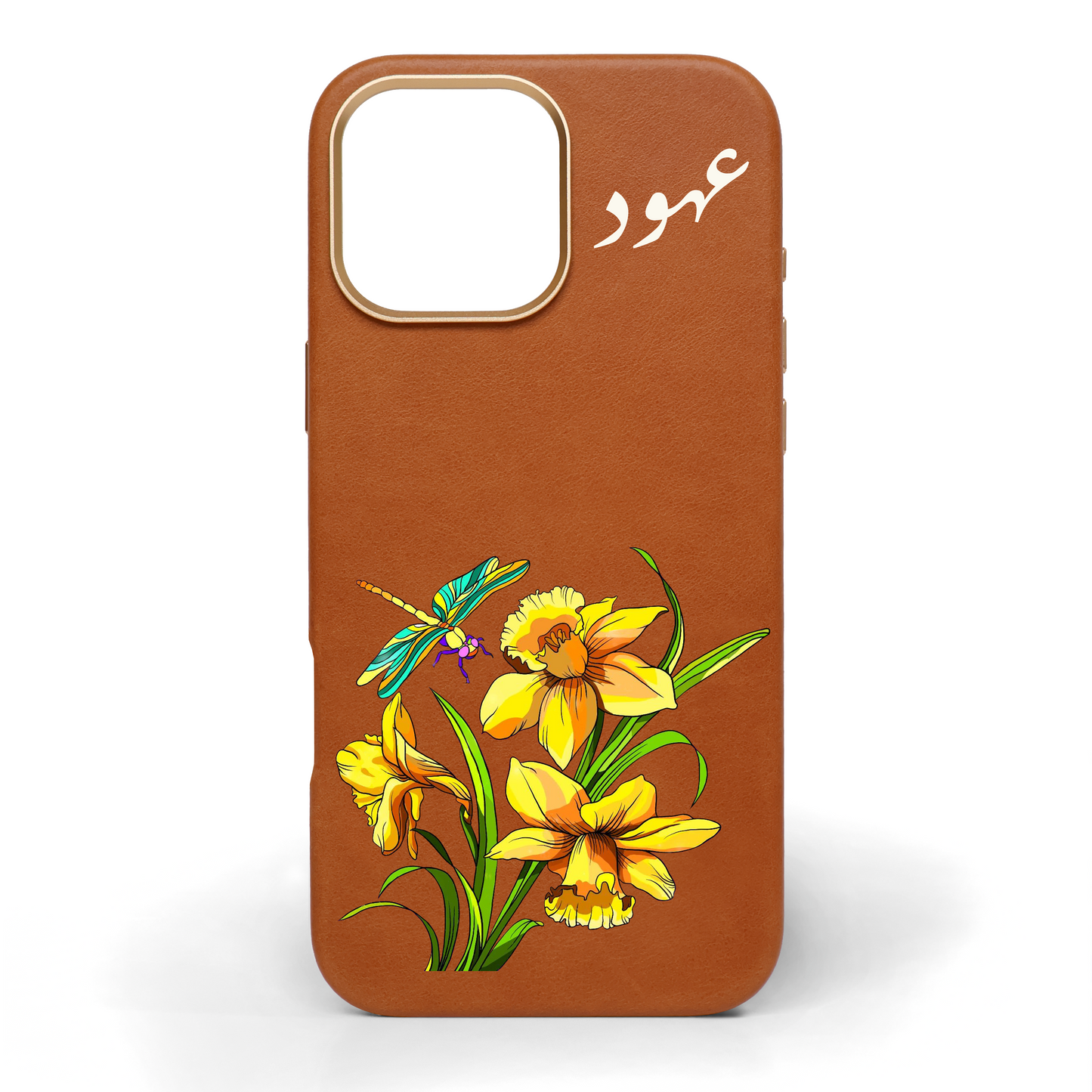 Daffodils Hand-Painted Leather Phone Case