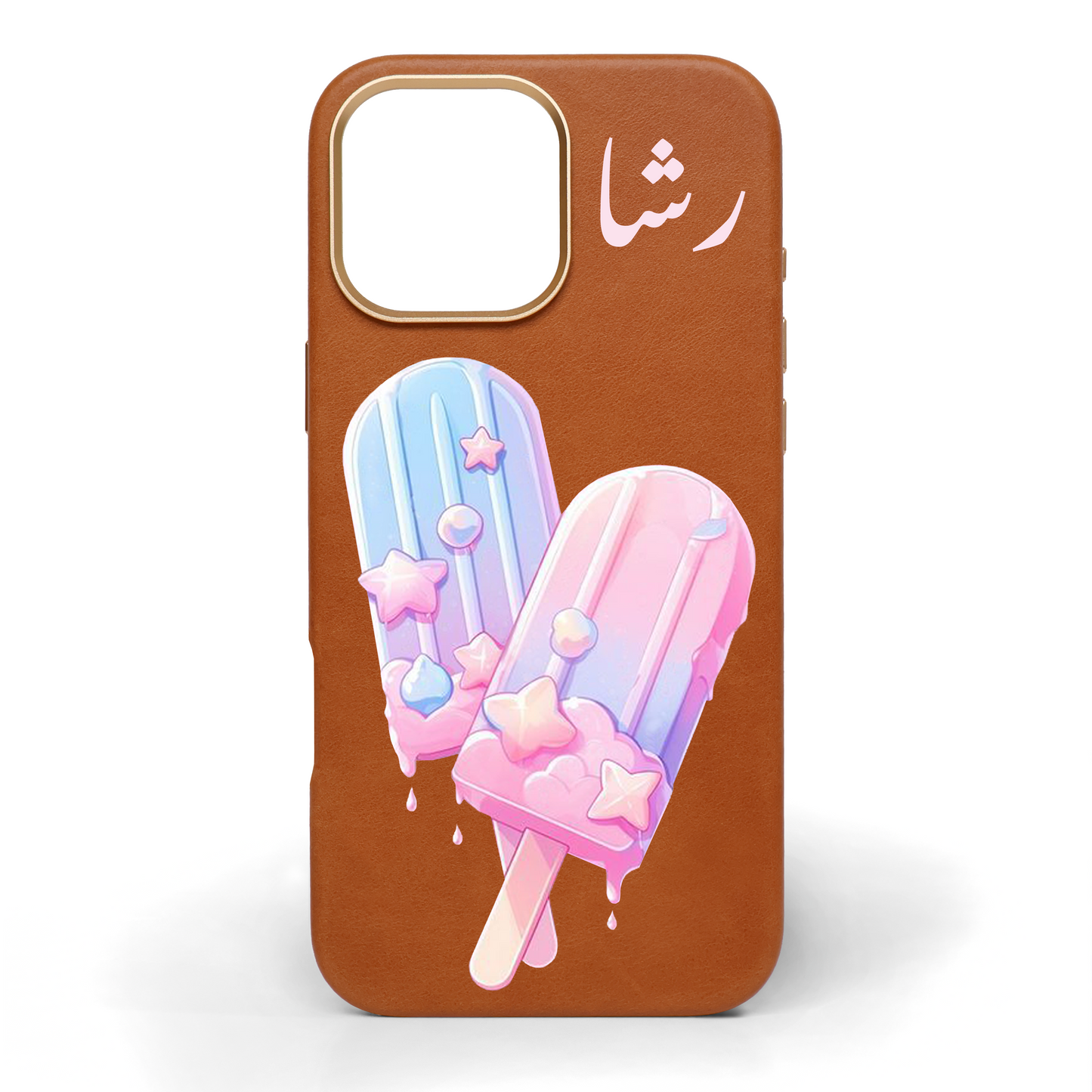 Popsicle Sugar Hand-Painted Leather Phone Case