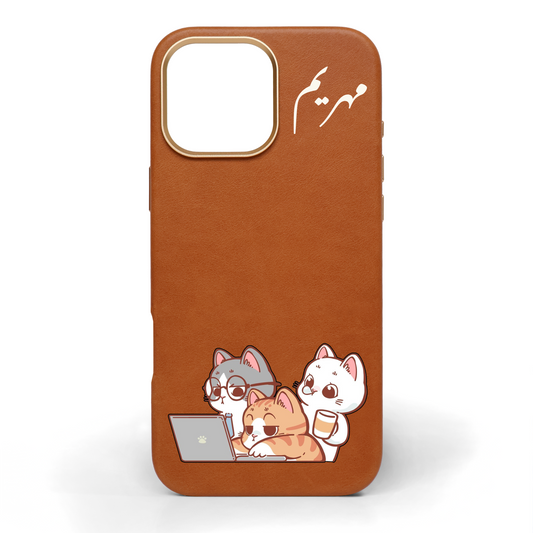 The Whisker Project Hand-Painted Leather Phone Case