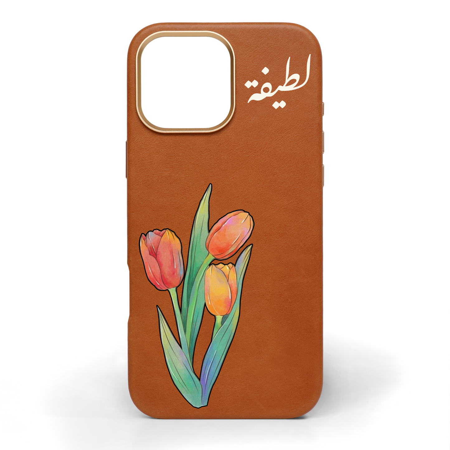 Flourish Hand-Painted Leather Phone Case