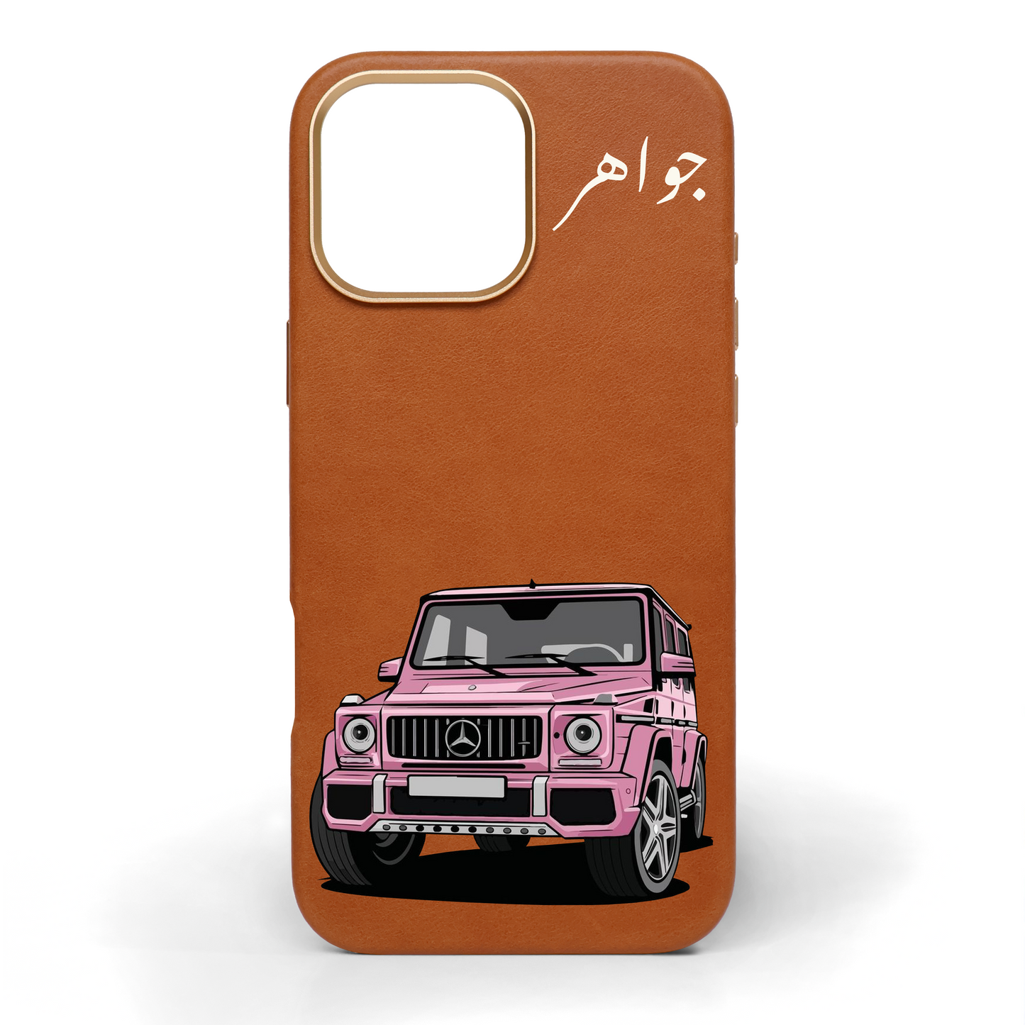 Rosy Ride Hand-Painted Leather Phone Case